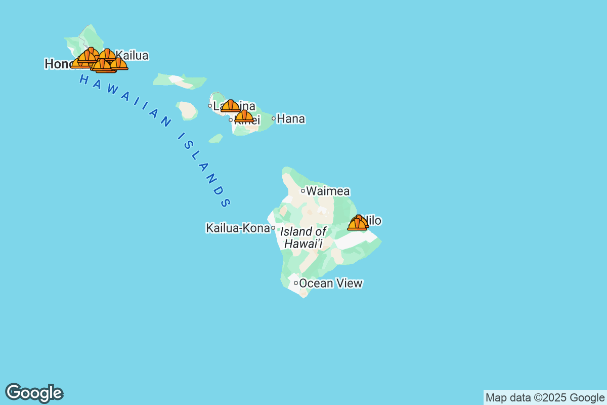 Map of Roofing Contractors in Hawaii