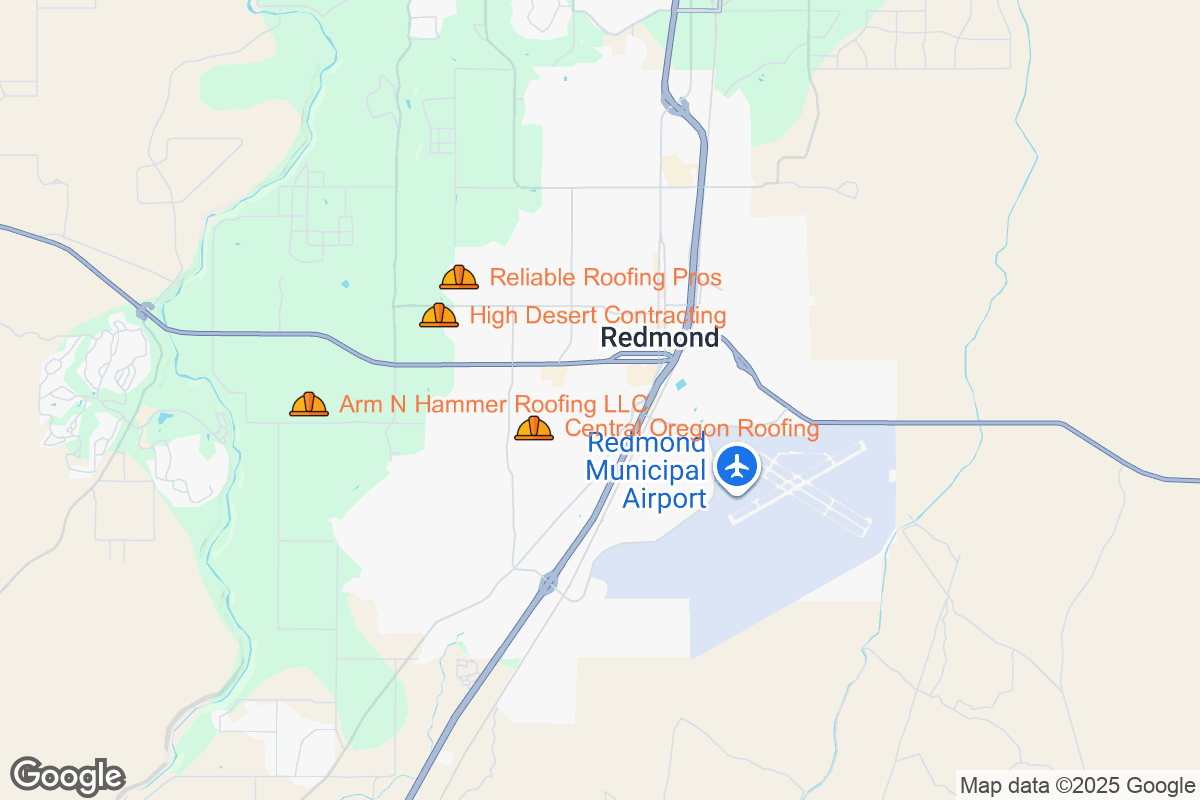 Map of Roofing Contractors in Redmond, Oregon