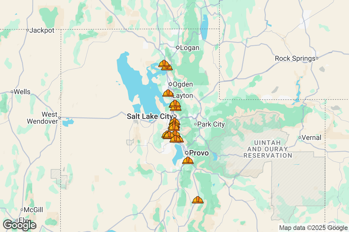 Map of Roofing Contractors in Utah