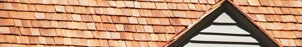 brightly colored cedar shingles on a roof