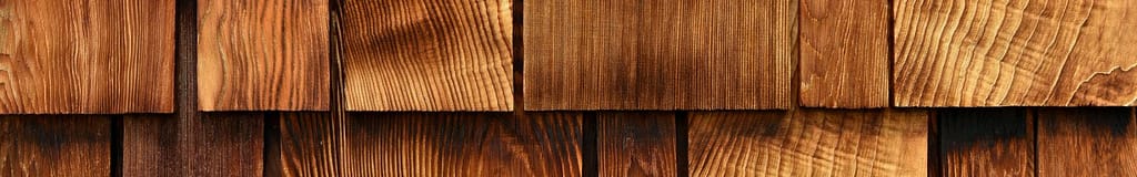 close up of straight grain cedar shakes on roof