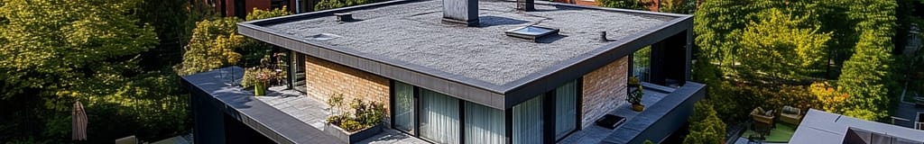 top down view of a home with a flat roof