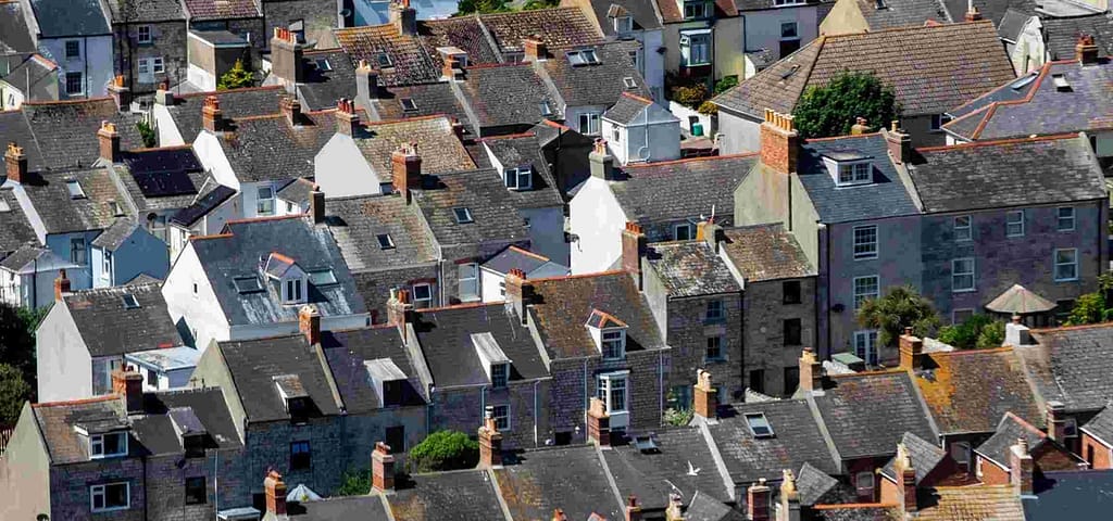 image of house roofs