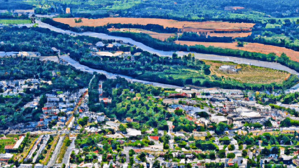 Dover, Delaware painted from the sky