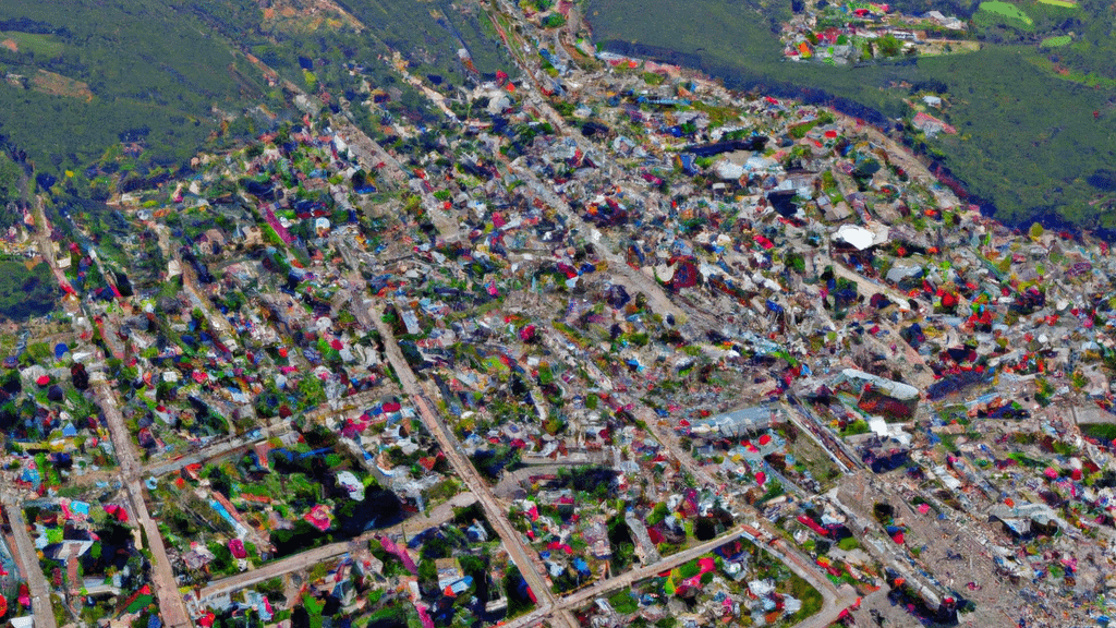 Edgerton, Wisconsin painted from the sky