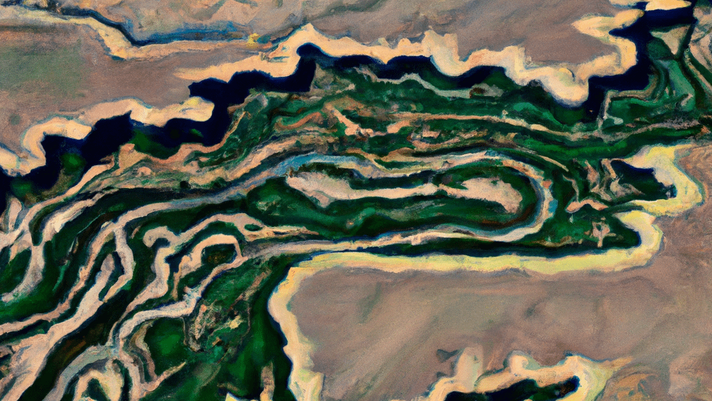 Green River, Wyoming painted from the sky