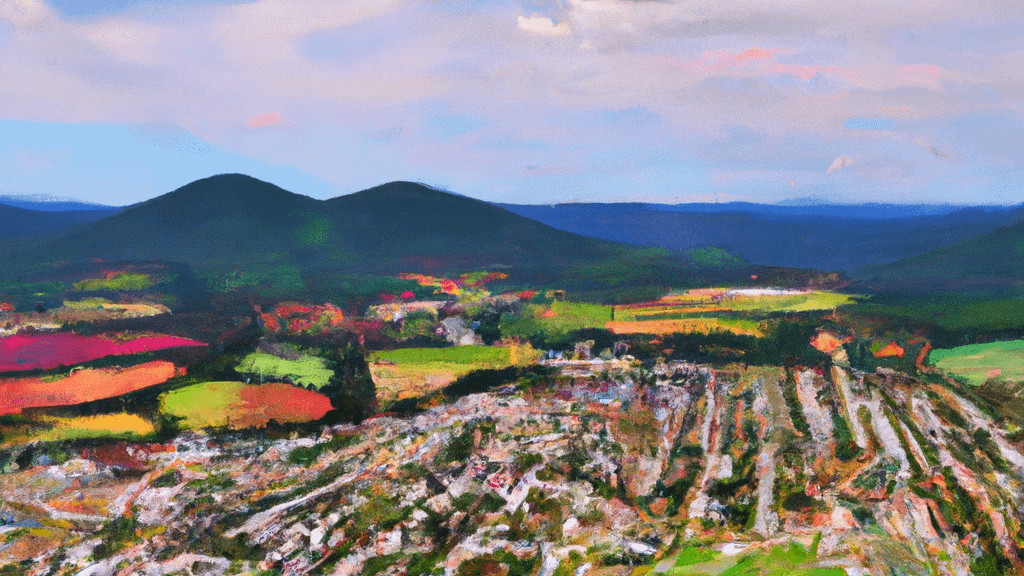 Harrisonburg, Virginia painted from the sky