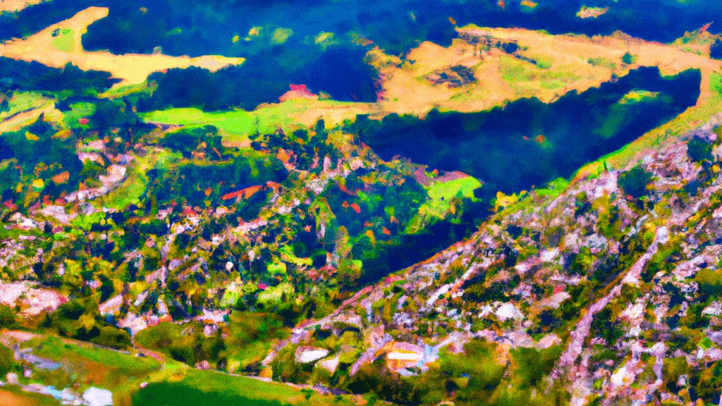 Mount Vernon, Washington painted from the sky