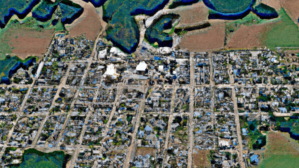 New Richmond, Wisconsin painted from the sky