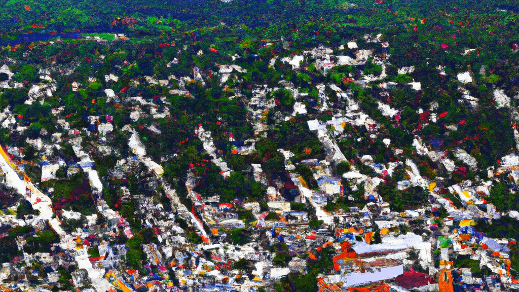 Newport, Vermont painted from the sky