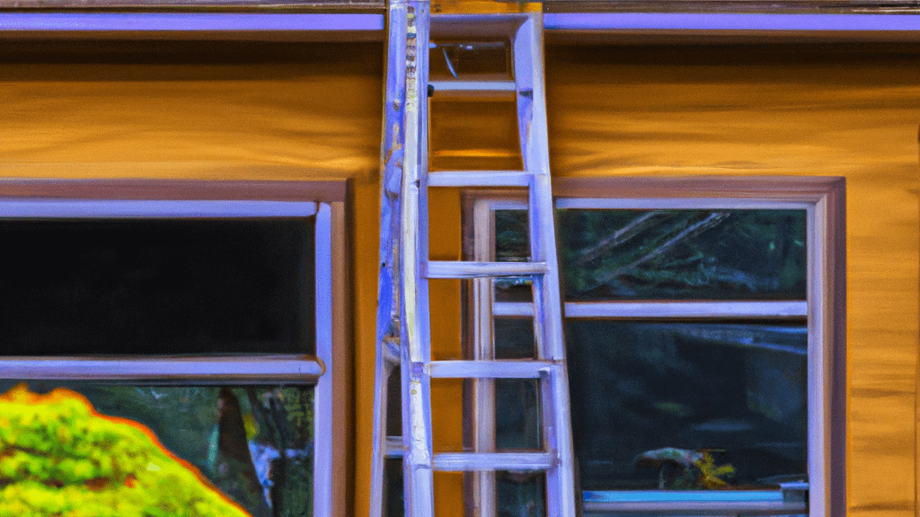 Man climbing ladder on Port Orchard, Washington home to replace roof