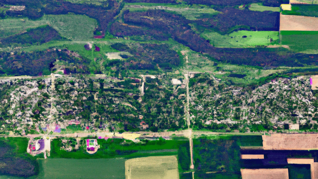 Rothschild, Wisconsin painted from the sky