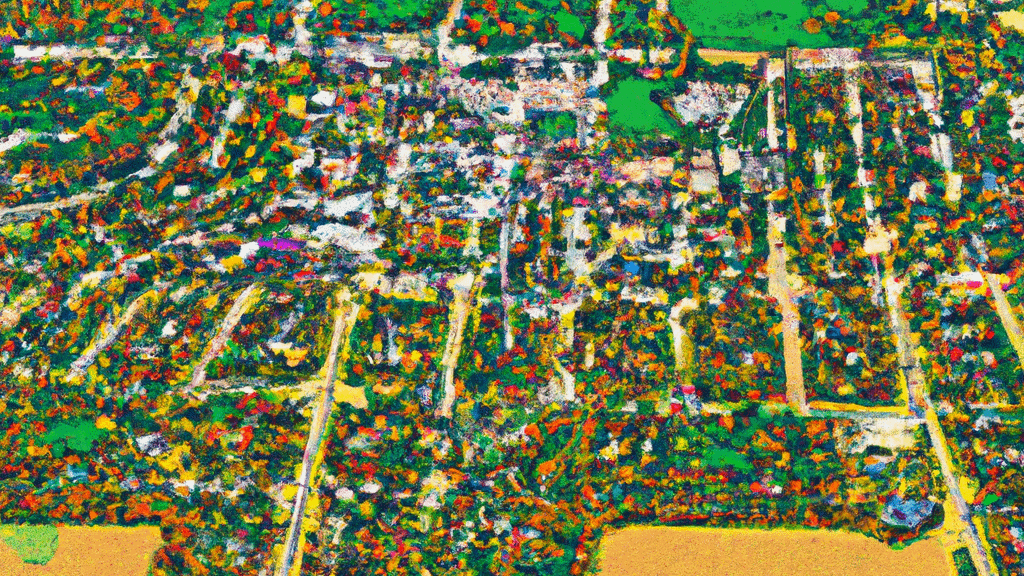 Shawano, Wisconsin painted from the sky