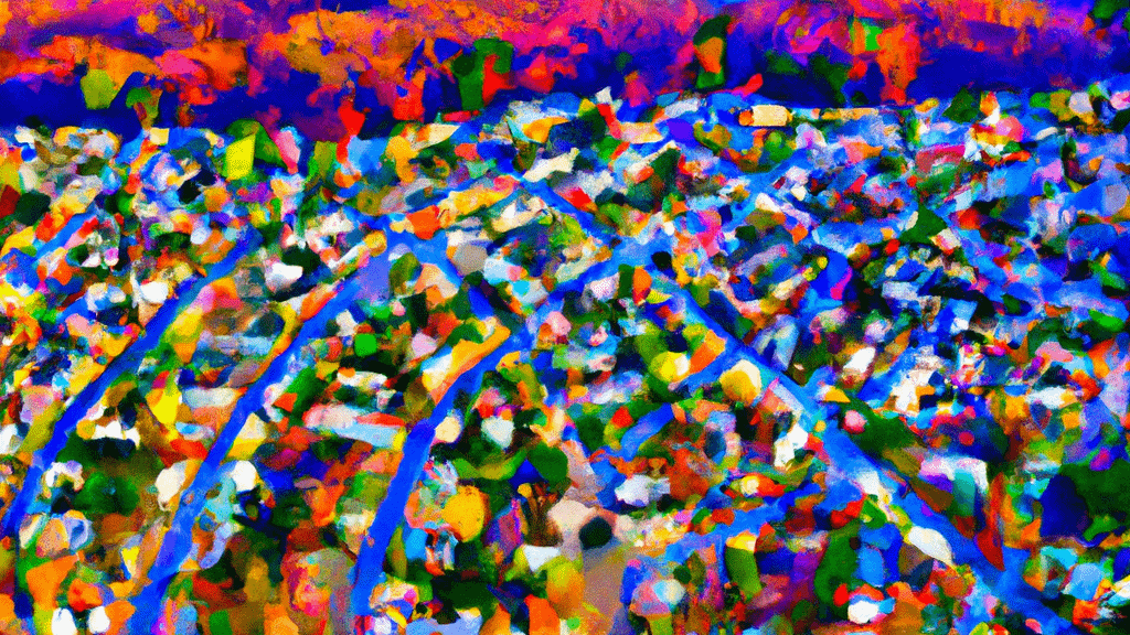 Wallingford, Connecticut painted from the sky