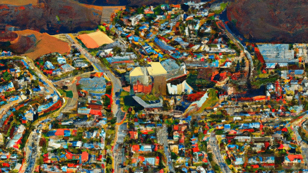 Rockingham, Virginia painted from the sky
