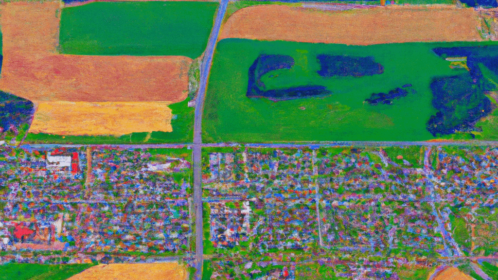 South Bend, Washington painted from the sky