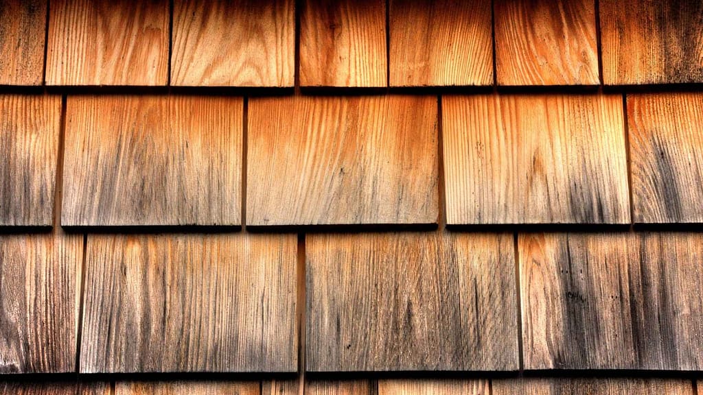 Wood Shingle Tiles up close