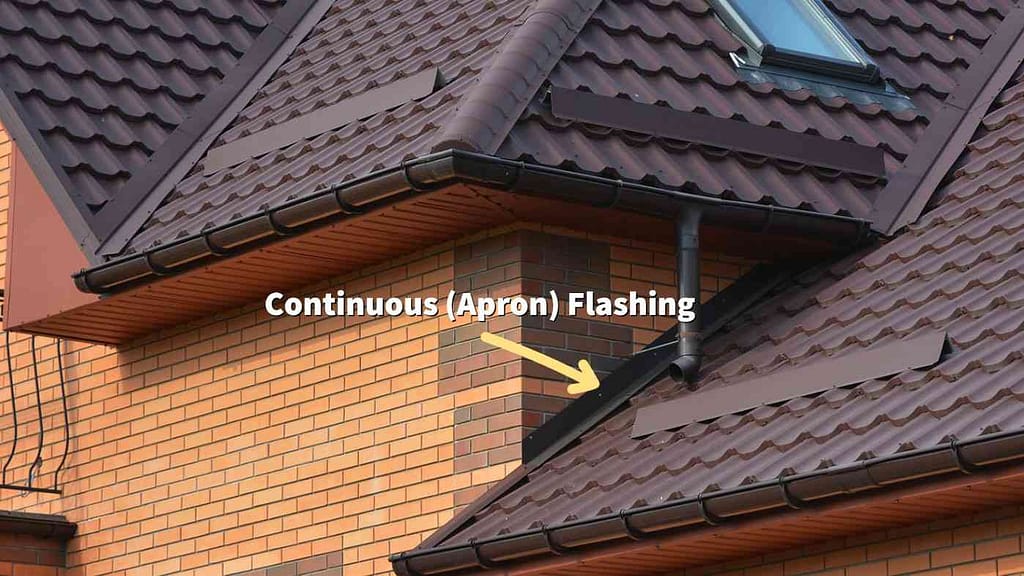 Continuous Flashing or Apron Flashing on a roof