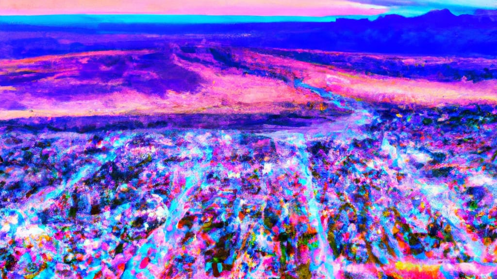 Alamosa, Colorado painted from the sky