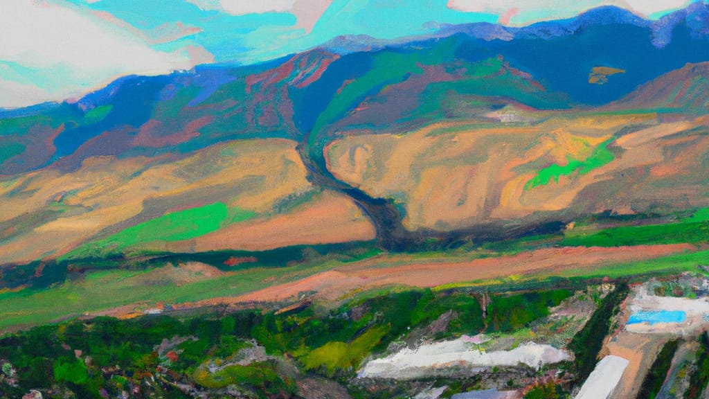 American Fork, Utah painted from the sky