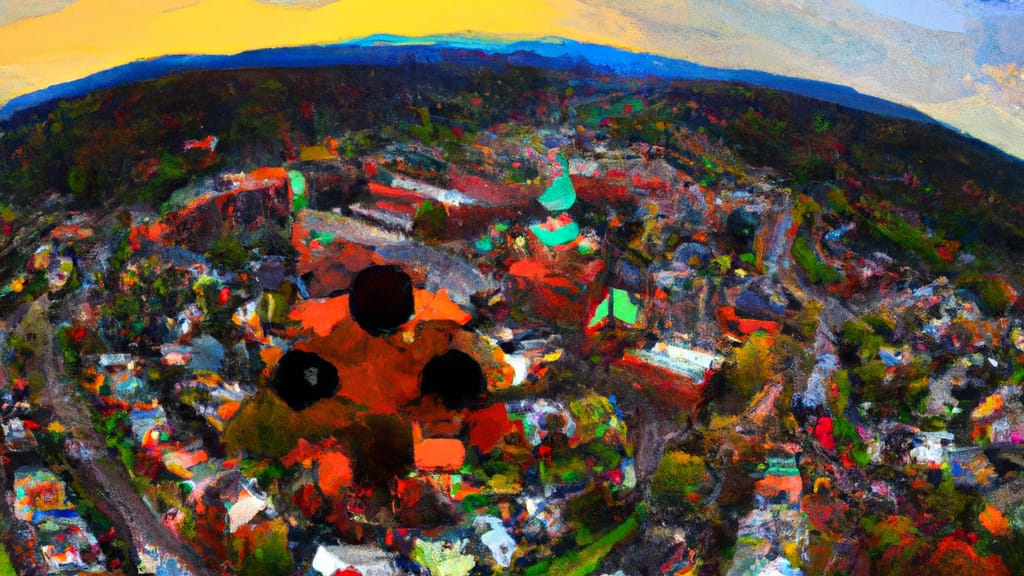 Ansonia, Connecticut painted from the sky