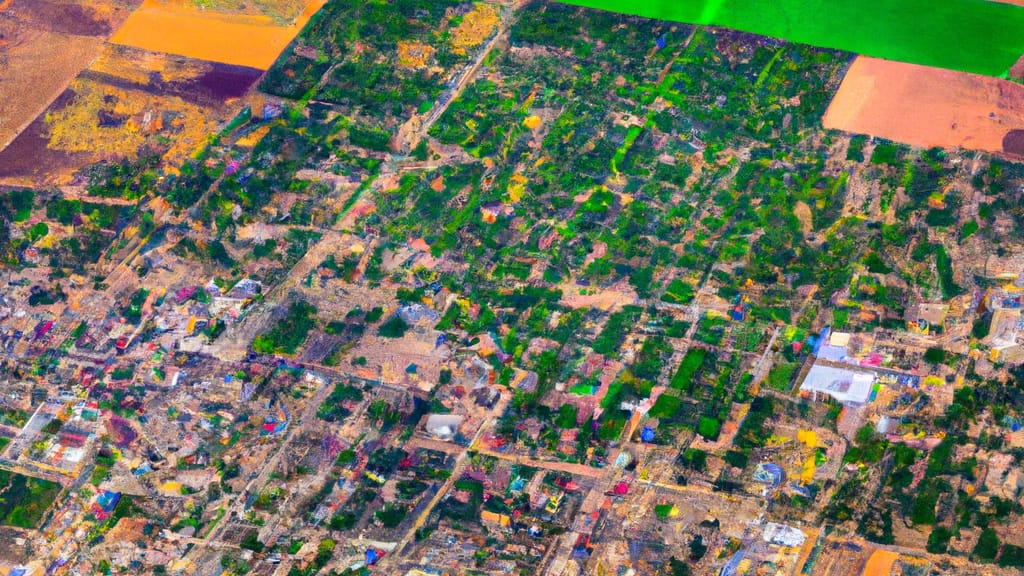 Artesia, New Mexico painted from the sky