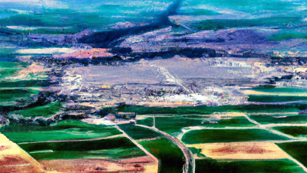 Arvin, California painted from the sky
