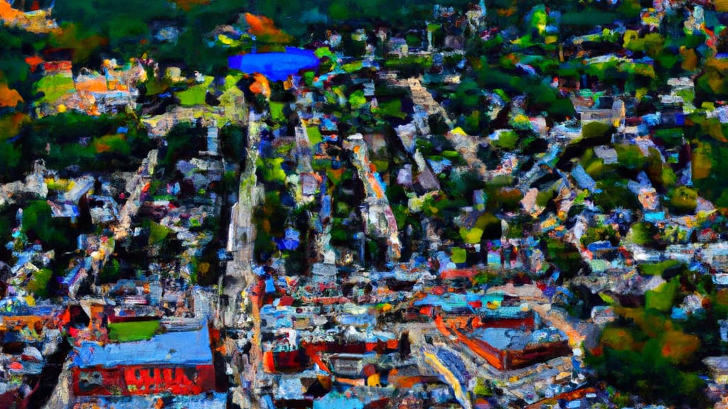 Ballston Spa, New York painted from the sky