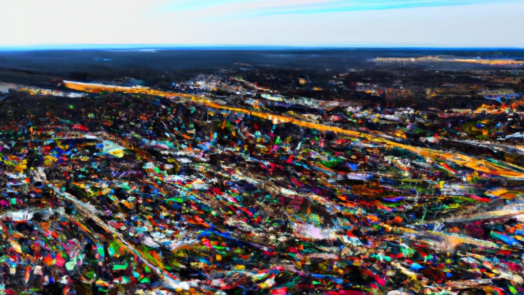 Bartlesville, Oklahoma painted from the sky
