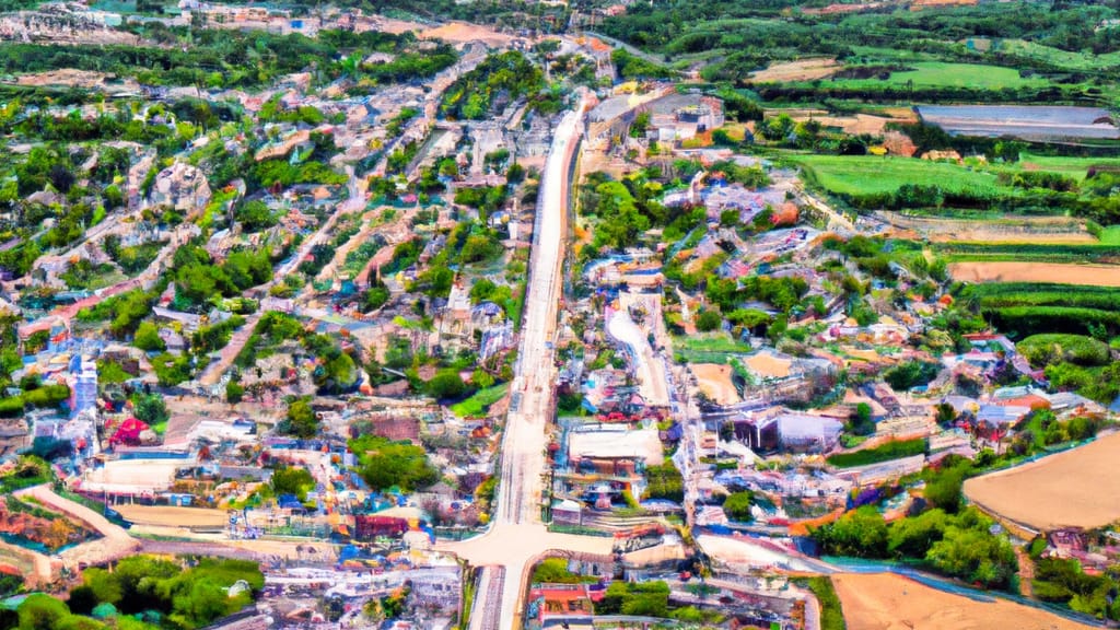 Bartlett, Illinois painted from the sky