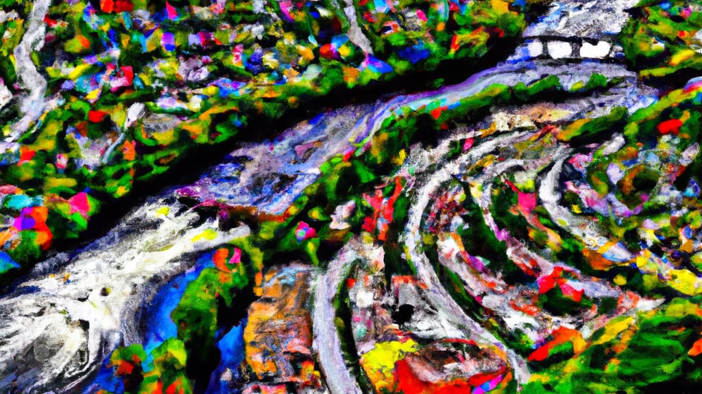 Beacon Falls, Connecticut painted from the sky