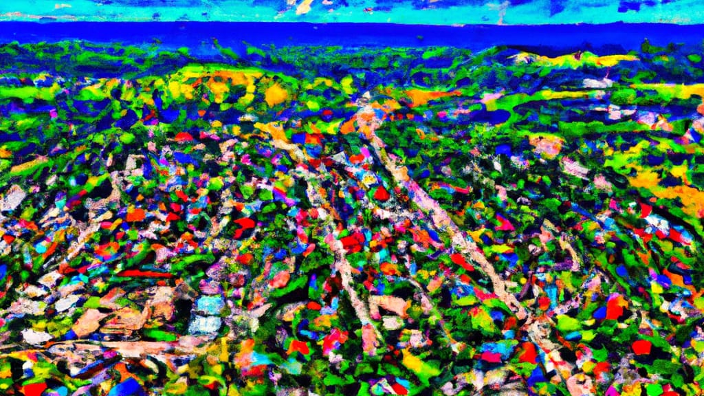 Bedford, Ohio painted from the sky