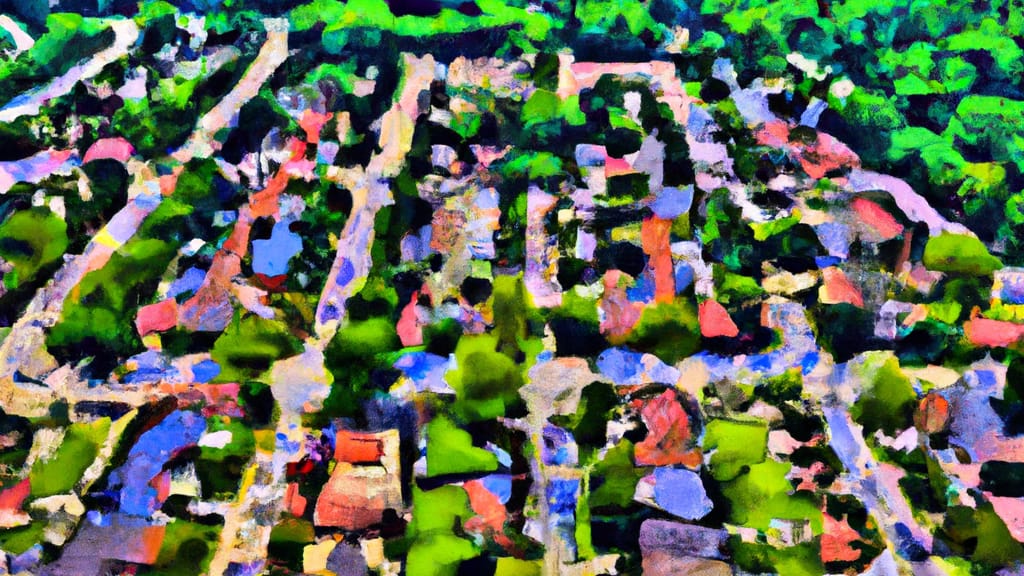 Bellwood, Illinois painted from the sky