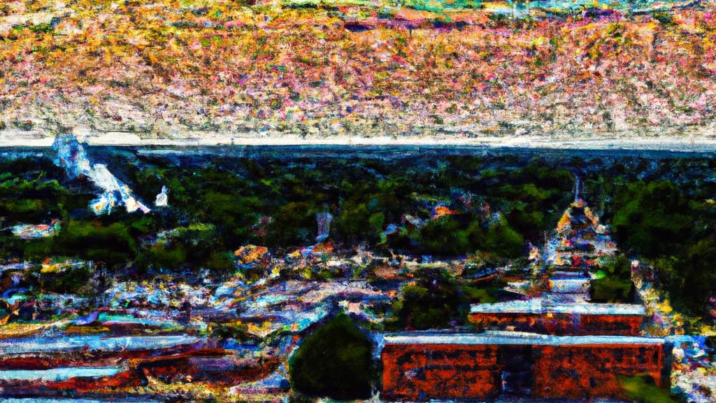Bentonville, Arkansas painted from the sky