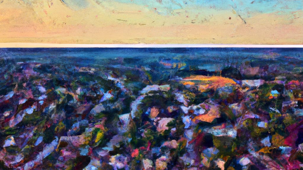 Berkley, Massachusetts painted from the sky