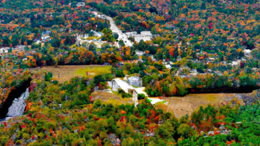 Berlin, New Hampshire painted from the sky