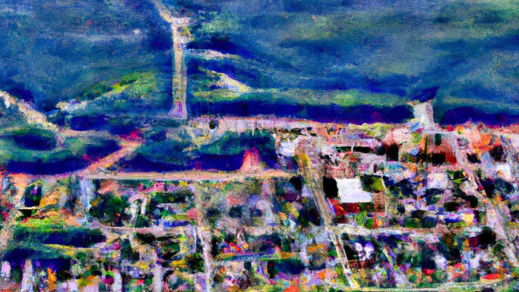 Bessemer, Alabama painted from the sky