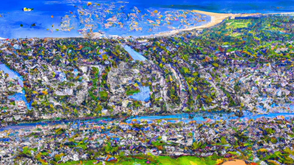 Bethany, Connecticut painted from the sky