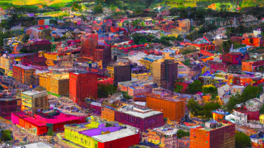 Binghamton, New York painted from the sky