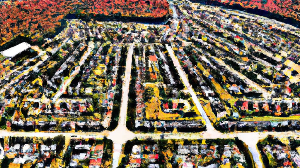 Bladensburg, Maryland painted from the sky