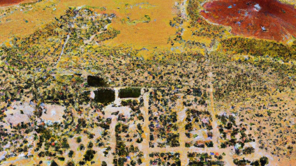 Bloomfield, New Mexico painted from the sky