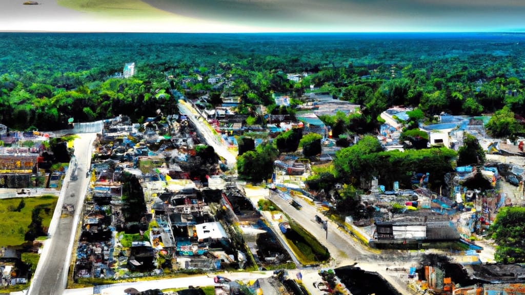 Bluffton, Indiana painted from the sky