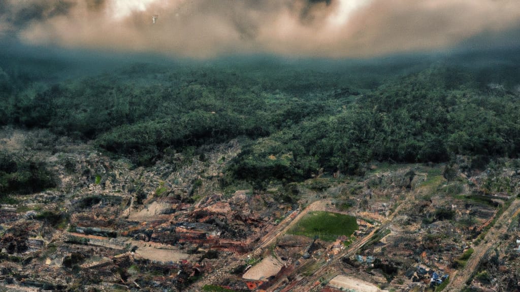 Bolivar, Tennessee painted from the sky