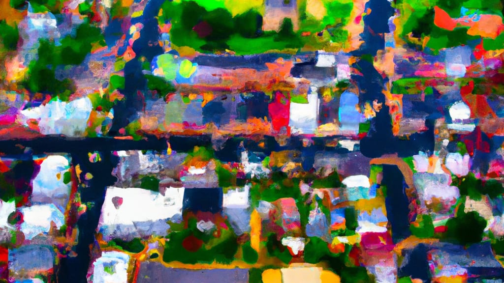 Bordentown, New Jersey painted from the sky