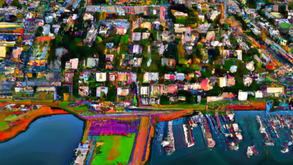 Bremerton, Washington painted from the sky