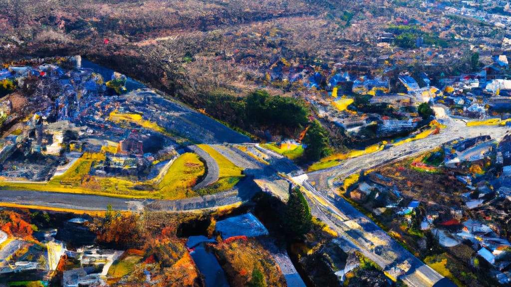 Bridgewater, New Jersey painted from the sky