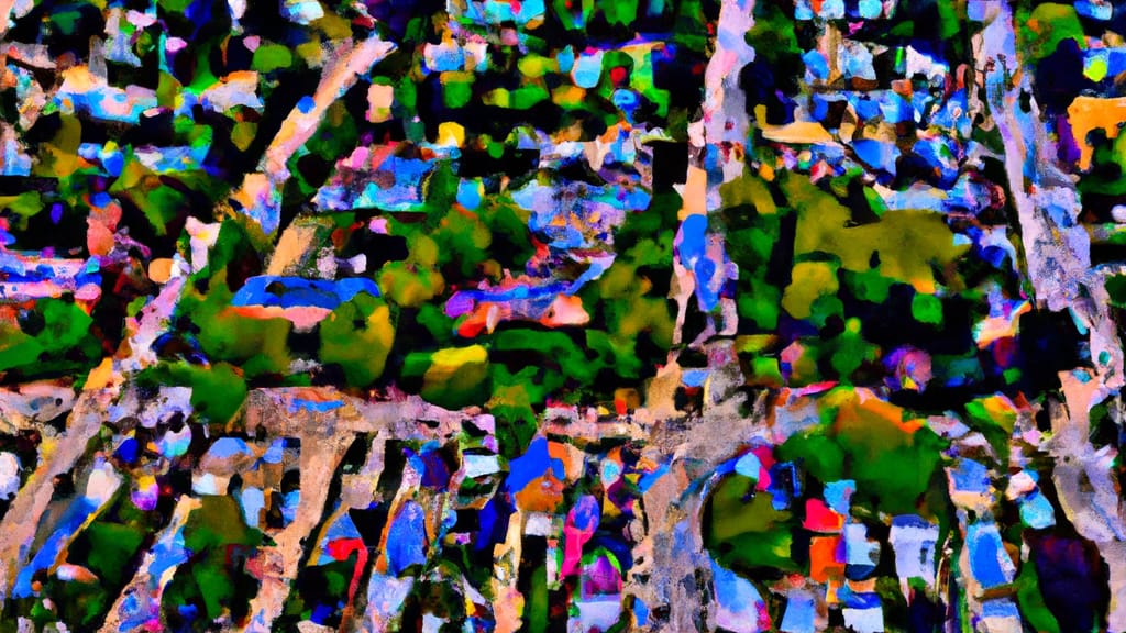 Brighton, Michigan painted from the sky