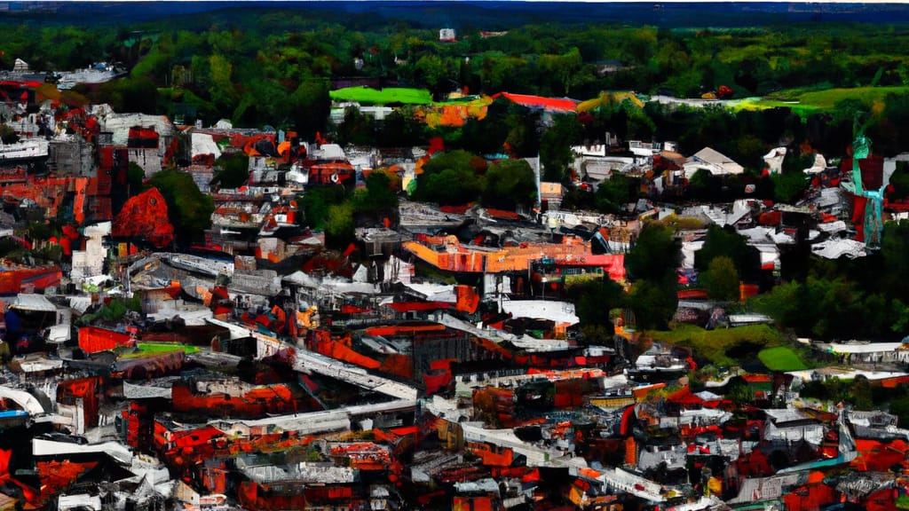 Bucyrus, Ohio painted from the sky