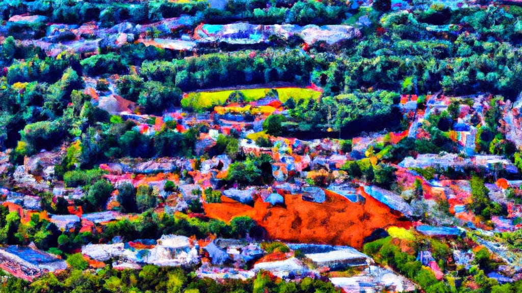 Buford, Georgia painted from the sky