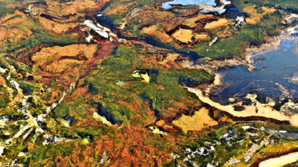 Caribou, Maine painted from the sky